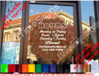 Storefront Window Decal w/Custom Hours