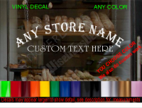 CUSTOM TEXT Arched Storefront Window Decal