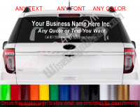 CUSTOM TEXT Business Vehicle Rear Window Decal