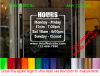 Storefront Window Decal w/Custom Hours