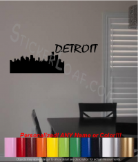 Skyline/Cityscape Wall Decal - Detroit