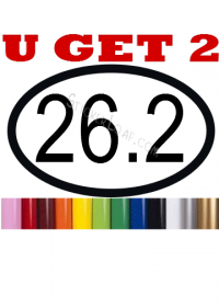 26.2 Marathon Running Oval Decal