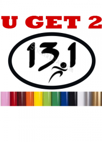 13.1 Half Marathon Running Figure Decal